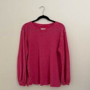 Free People We The Free Pink Long Sleeve Thermal Top XS Slouchy